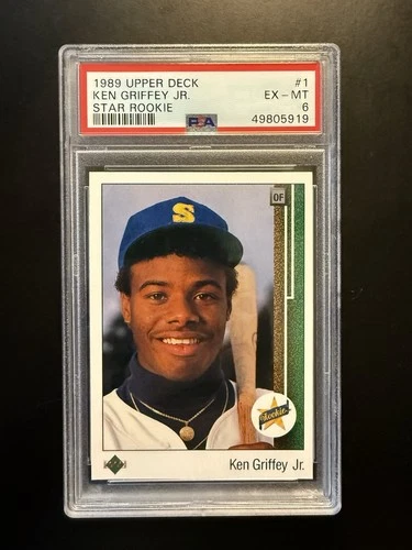 1989 Upper Deck - Star Rookie Ken Griffey Jr #1 (RC) - PSA 6, Looks Nicer