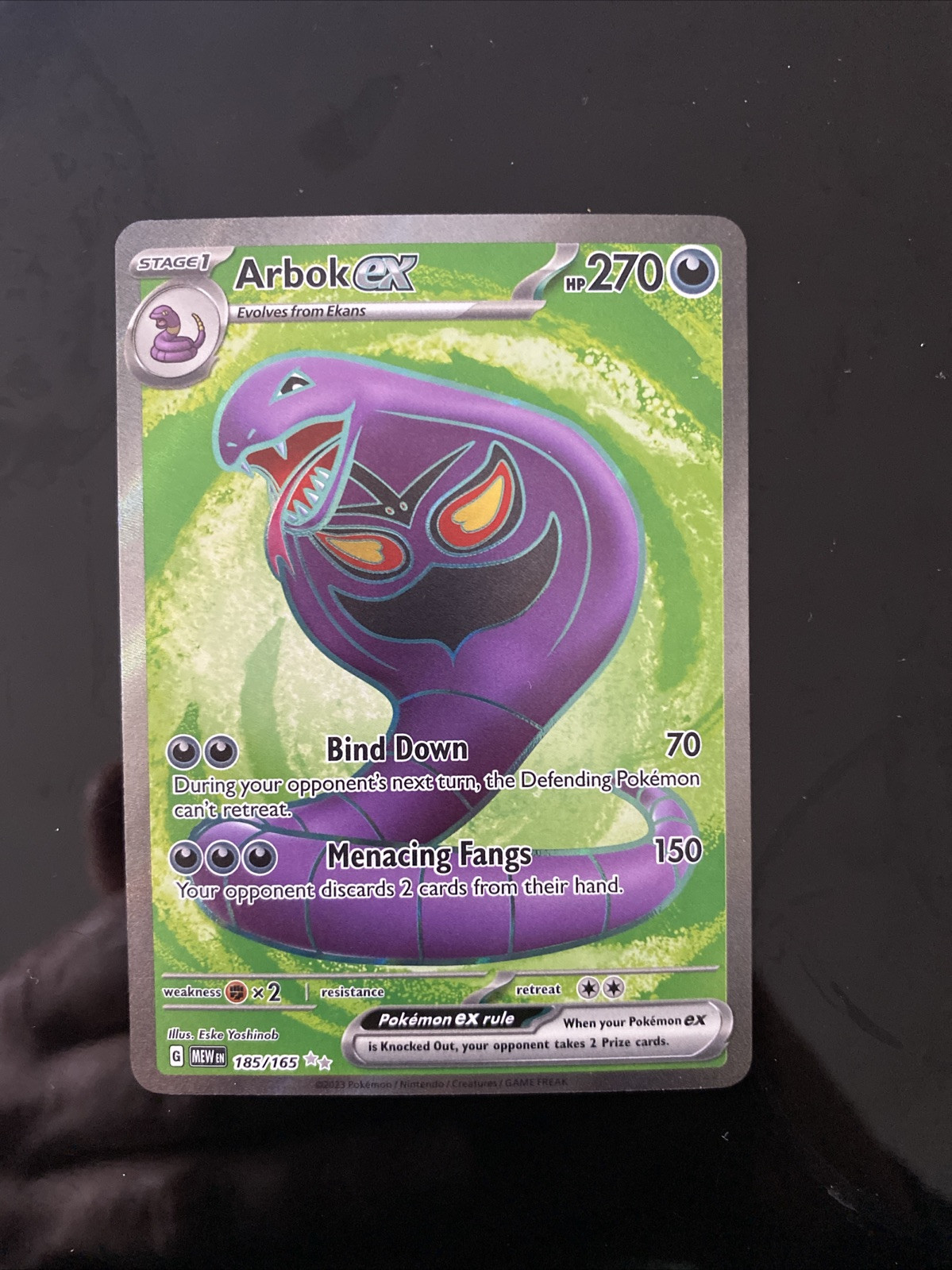 Pokemon Card - Arbok ex Scarlet & Violet 151 185/165 Ultra Rare
