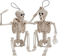 2 StüCk 40.6 Cm Halloween Deko Skelett,GanzköRper Mini HäNgende Skelette Mit Bew
