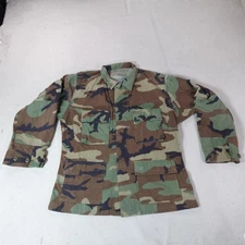 US Army BDU Shirt Mens Medium Short Woodland Camo Ripstop Hot Weather USGI Field