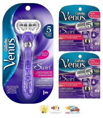 10 Gillette Venus Swirl Flexi Ball Razor Blades Cartridge Refill Flawless Shaver