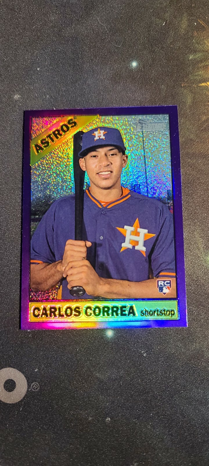 Carlos Correa 2015 Topps Heritage Purple Chrome Refractor Rookie Card No. 563 RC