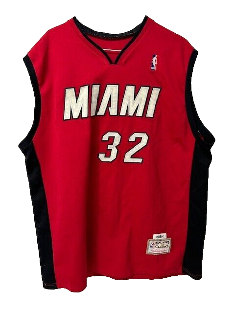 Mitchell & Ness Shaquille O'Neal #32 Miami Heat Red Jersey Men's