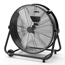 24 Inch Industrial Drum Fan For Garage,Shop, 3 Speed Metal Air Circulator Fan