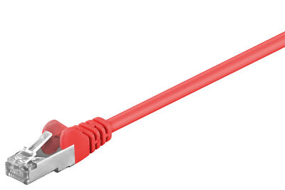 Cat 5e Netzwerkkabel F/UTP RJ 45 - Stecker Folienschirmung rot 5m