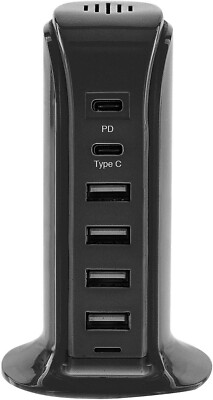 ADURO 6 PORT CHARGING STATION WITH POWER DELIVERY & USB-C *NEW