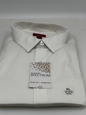 ALFANI SLIM FIT MEN'S BUTTON DOWN Long SLEEVE SHIRT WHITE XL 17-17.5 34-35