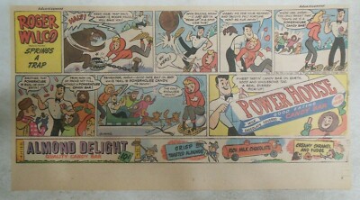 Power House Candy Bar Ad: Roger Wilco: Springs a Trap! from 1940's Size 7.5 x 15