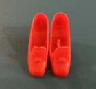 Vintage BARBIE Mattel 1960s 70s Mod RED PILGRIM Buckle Doll Shoes