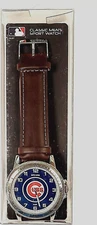 Chicago Cubs Watch Classic Sports Men's Brown Leather Sparo MLB Official Merch