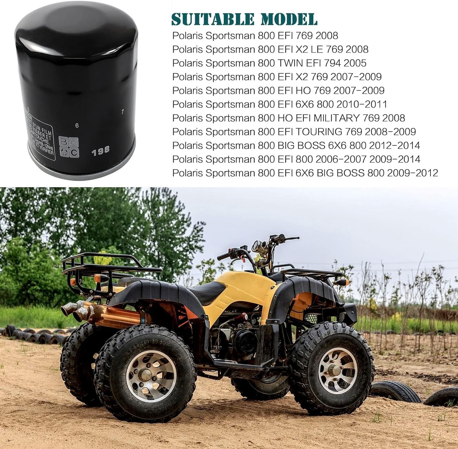 Oil Filter for Polaris Ranger700 900 570 Crew XP,RZR S 800,RZR 4 800/900 2540086