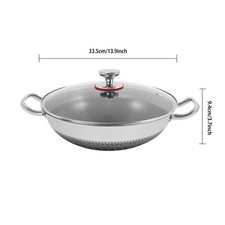 Skillet With Lid Non Stick Paella Pan Stainless Steel Frying/Cooking Pan