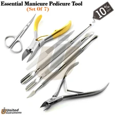 Essential Mani-Pedi Tools Nail Clipper Nipper Cuticle Pusher Scissors Nail Care