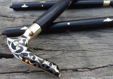 Brass Style Designer Head Handle Wooden Walking Stick Vintage Cane Antique Gift