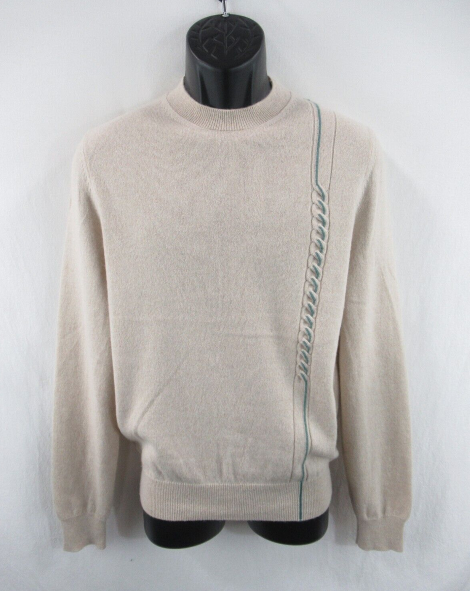 HERMES Men's 100% Cashmere Pullover Sweater Made in Itay Size M
