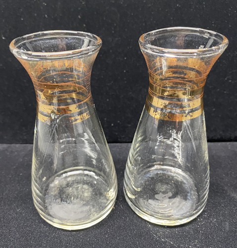 Vtg MCM Pyrex Glass Salt & Pepper Shakers Carafe Style 1950s - Picture 5 of 8
