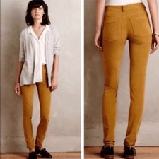 Anthropologie Pilcro Womens Velvet Feel Jeans Size 25 Marigold Skinny