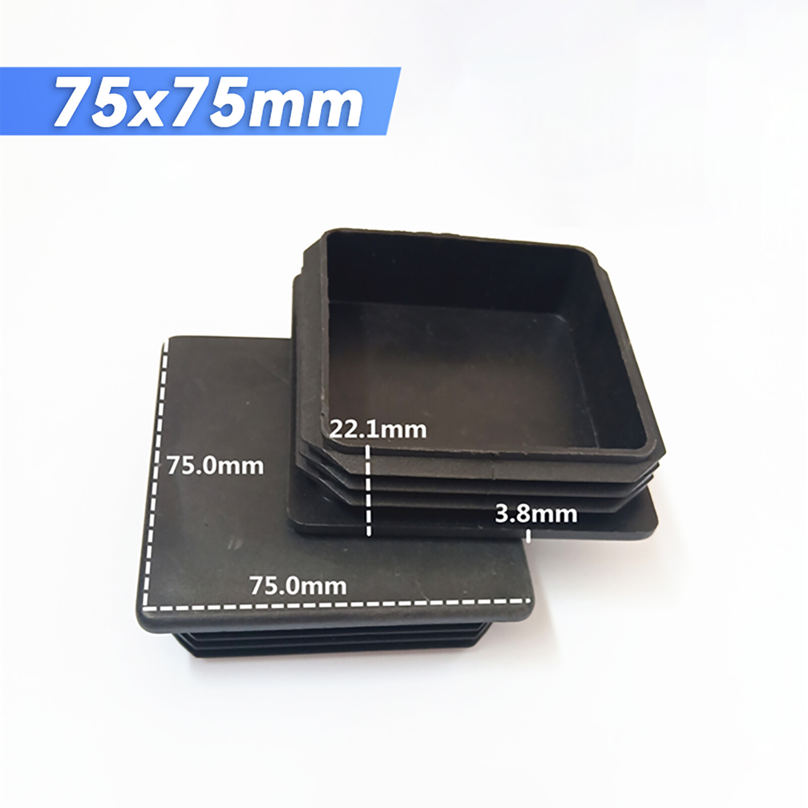 Square Plastic End Caps Bungs Blanking Plugs Box Section Tube Inserts