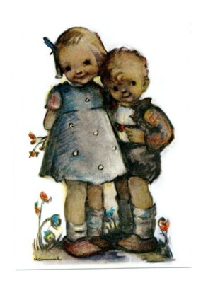 Postkarte M.I.Hummel ''Brüderlein und Schwesterlein''