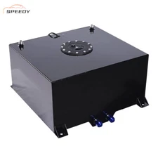 20 Gallon 76L Fuel Cell Tank Black Coated Aluminum Racing Drift + Level Sender