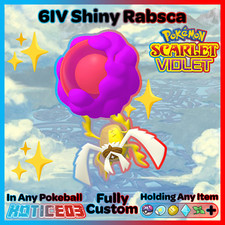 RABSCA ✨ SHINY 6IV ✨ Pokemon SCARLET and VIOLET lv100 Battle Ready +EV Trained