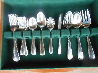 Flatware-45pc) - 45-Pieces Mooncrest Flatware Set, Stainless Steel