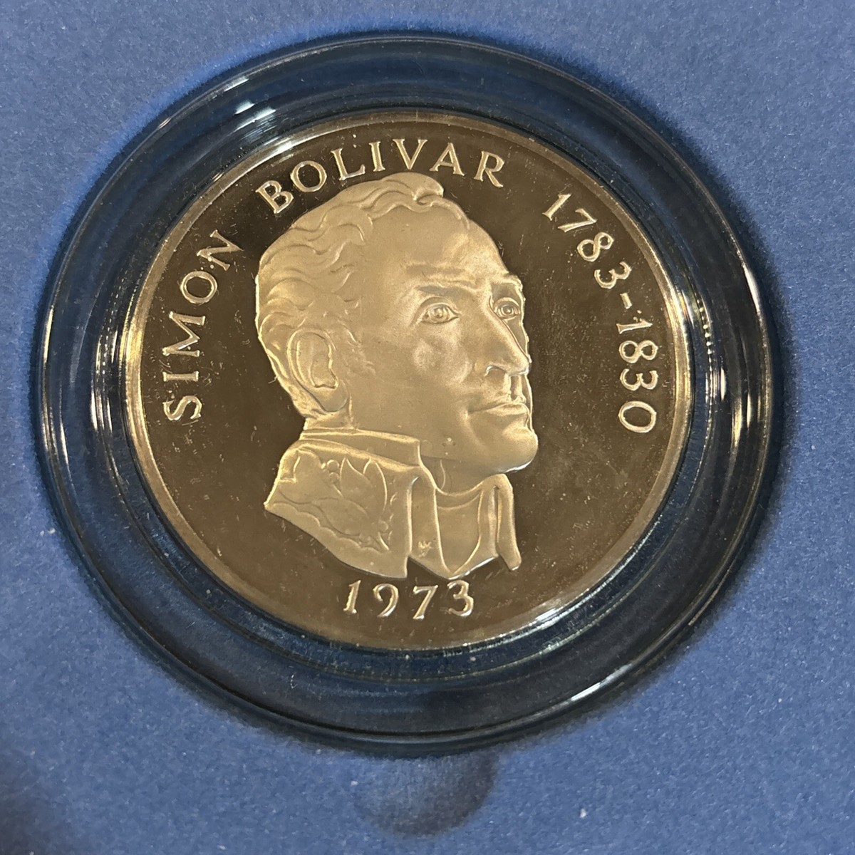 1973 PANAMA 20 BALBOA SIMON BOLIVAR Sterling Silver Proof 129.6