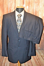 Jos A Bank Men Wool Pinstripe 2 Front Button Suit Sz 39R Wst 32x30