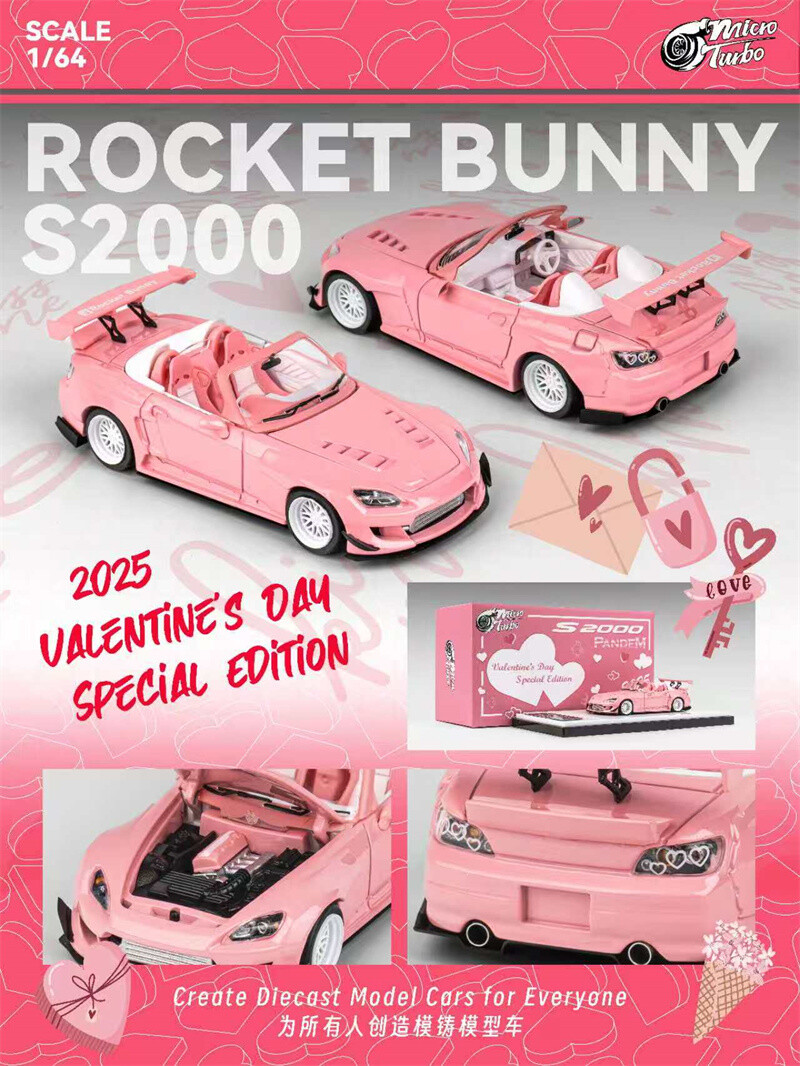 Micro Turbo 1:64 ROCKET BUNNY S2000 Valentine's Day Limited