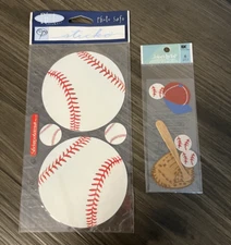 Lot Of 2 Novelty Stickers-New-Unused-Jolee's EK/Sticko-Baseball Themed