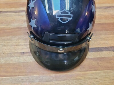 Vtg 1998 Harley Davidson "Americana" Motorcycle Helmet small American Flag Black | eBay Vtg 1998 Harley Davidson "Americana" Motorcycle Helmet small American Flag Black | eBay