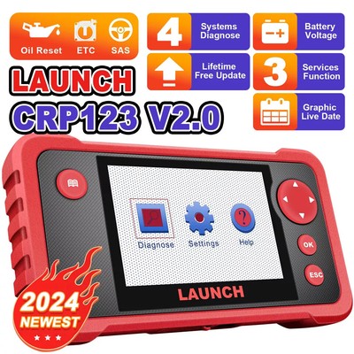 2025 Launch CRP123 V2.0 OBD2 Scanner Engine SRS ABS SAS AT ETS Diagnostic Tool