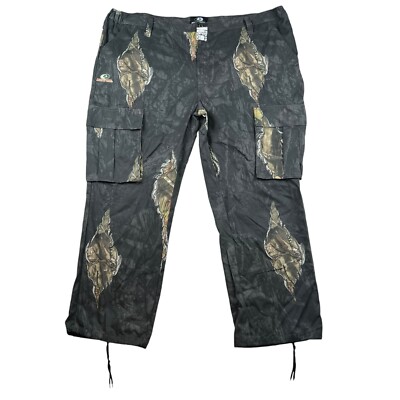 New Mossy Oak Men Break-Up Eclipse Cargo Pants Black Camo Sz XXL