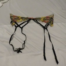 ictoria's Secret Dream Angels Black Floral Lace Garter Belt NWOT M/L