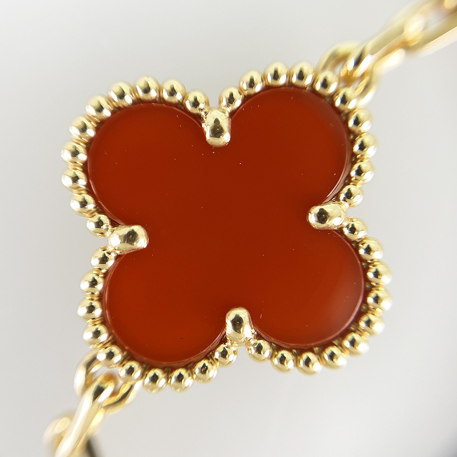 Van Cleef & Arpels Vintage Alhambra VCARD35500 Yellow gold Carnelian Bracelet thumbnail 10