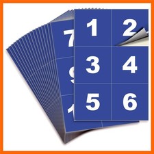 Blue Consecutive Number Stickers, 1 to 100, 4 Inch, Square, 1 Set