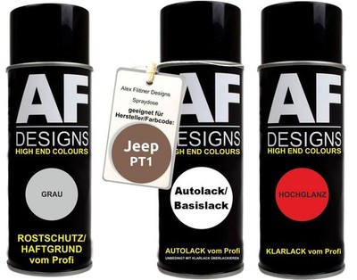 Spraydose Set für Jeep PT1 Dakar Sand Metallic Autolack Klarlack Grundierung Spr