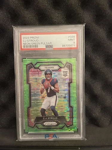 2023 Prizm CJ Stroud Neon Green Pulsar Rc PSA 9