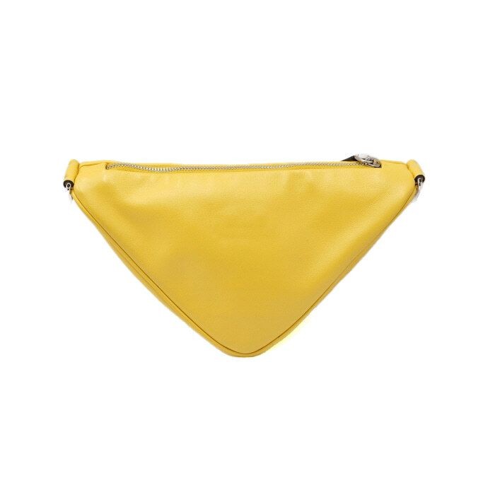 Prada Yellow Leather Triangular Shoulder Bag 1BH1… - image 4