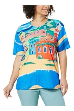 Antthony Women's Graphic Knit Tee Classic Blue Bliss
