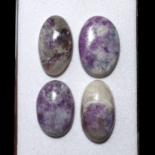 Lote de 4 piedras preciosas cabujón de alta calidad Hackmanita natural Hi-Grade 25 mm-27 mm Hidden Aurora ~ - Imagen 10 de 13