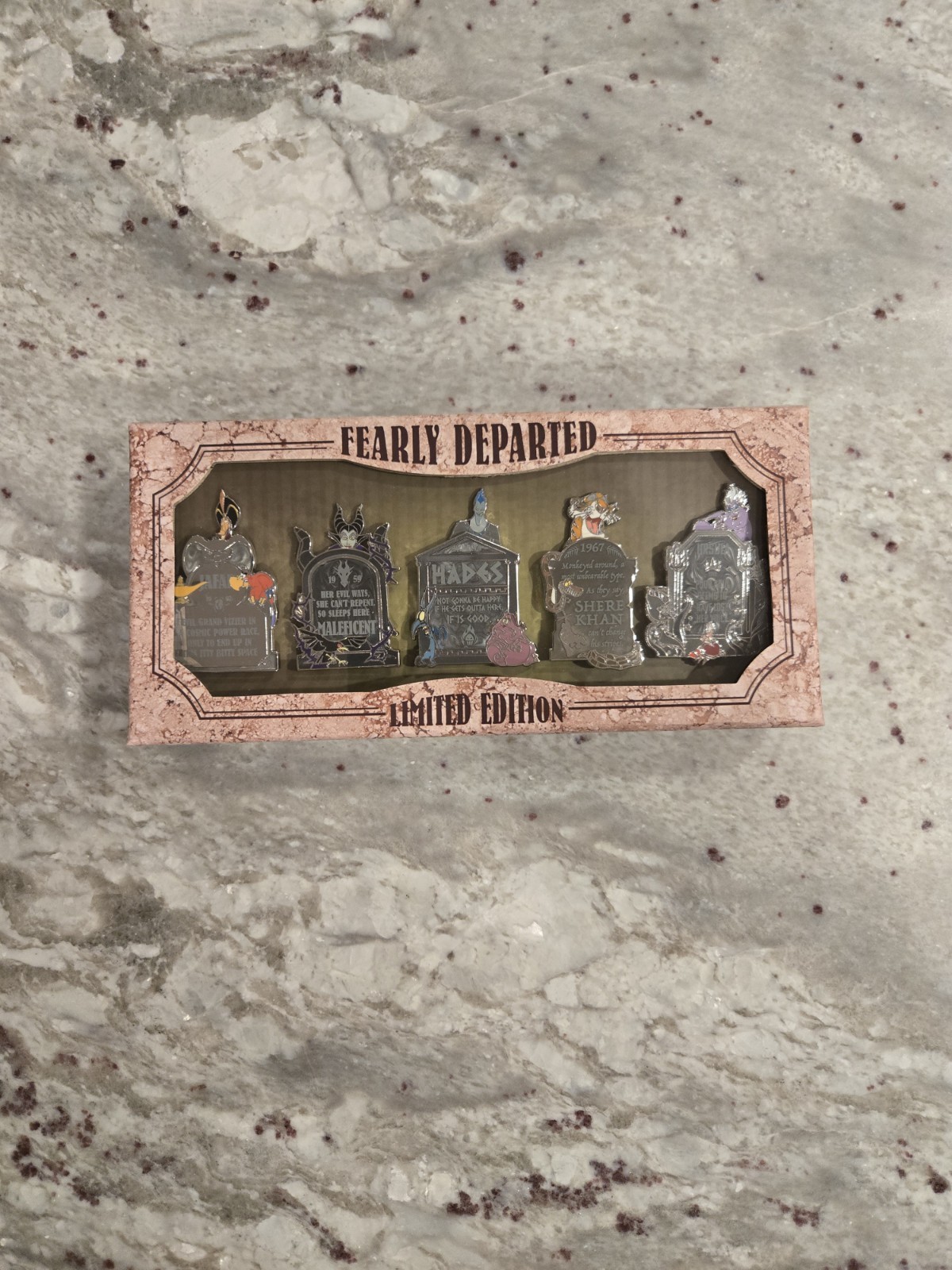 Disney 2021 Fearly Departed Tombstone Villains Pin Set Of 5 LE 2000