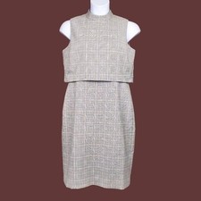 Ann Taylor Womens Sleeveless Plaid Mock Neck Sheath Dress Size 12 NWT