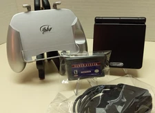 Nintendo Game Boy Advance SP AGS-001 Original Owner Onyx Black charger grip game