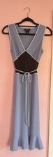 Express Y2K Blue Colorblock Dress Size 6 Bottom Ruffle Detail