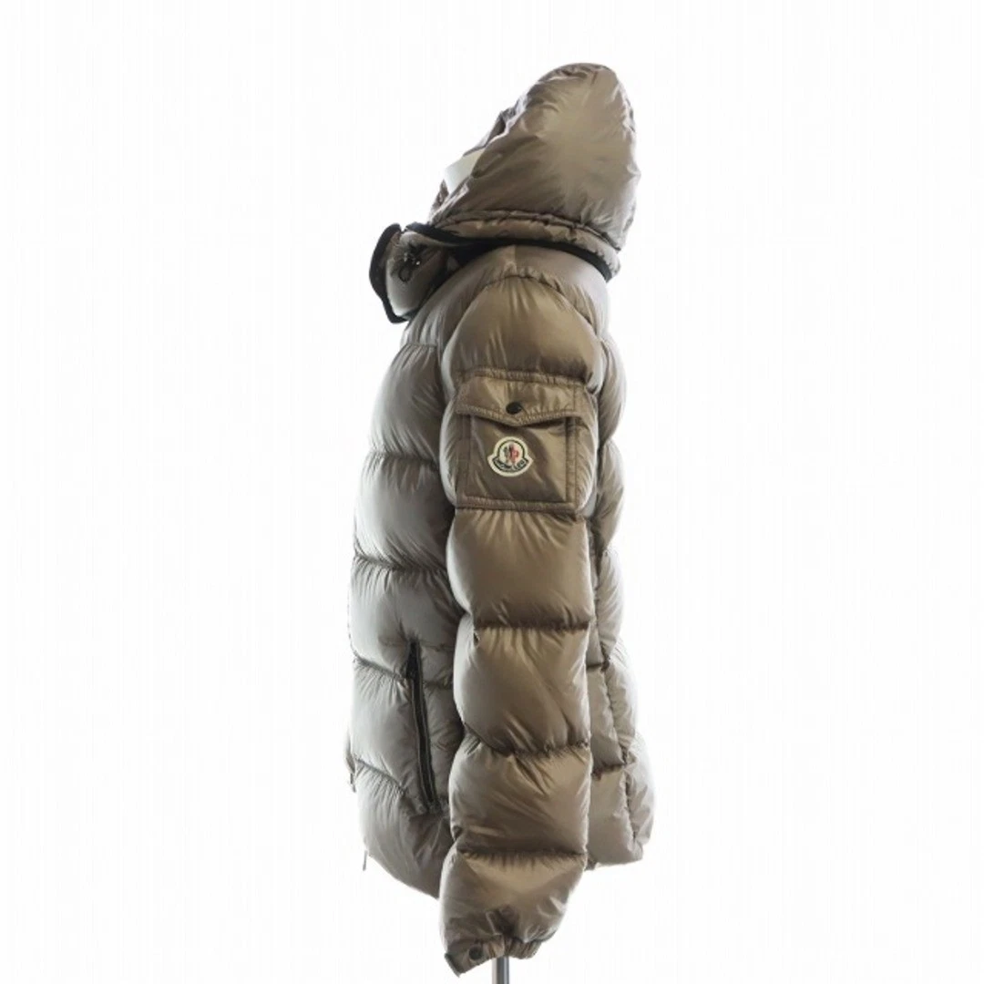 Moncler BERRE GIUBBOTTO piumino manica lunga zip cappuccio nylon 2 L marrone