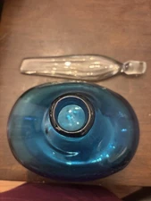 Blenko  Turquoise Color Decanter Is Numbered