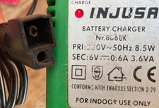 Genuine Injusa Ride On Toys Vehicle Battery Charger Nr.606 6V 0.6A Power Supply