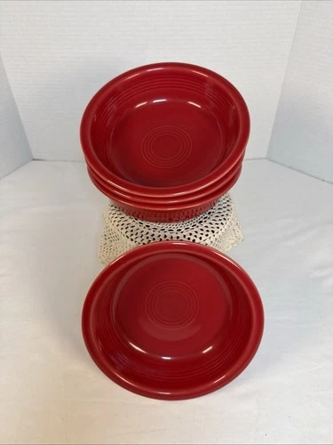 Fiestaware HLC Cereal/Soup  Bowls 7” Red,  Set Of 4