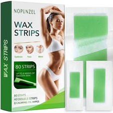 Wax Strips - Body Waxing Strips - 80 Strips for Hair Removal 3 Sizes 